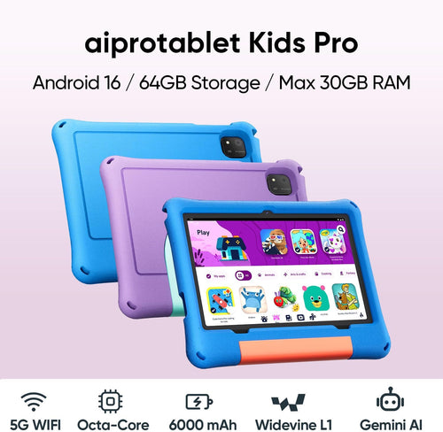ECOPAD 10.1-inch Kids Tablet | Android 16, 30GB+64GB